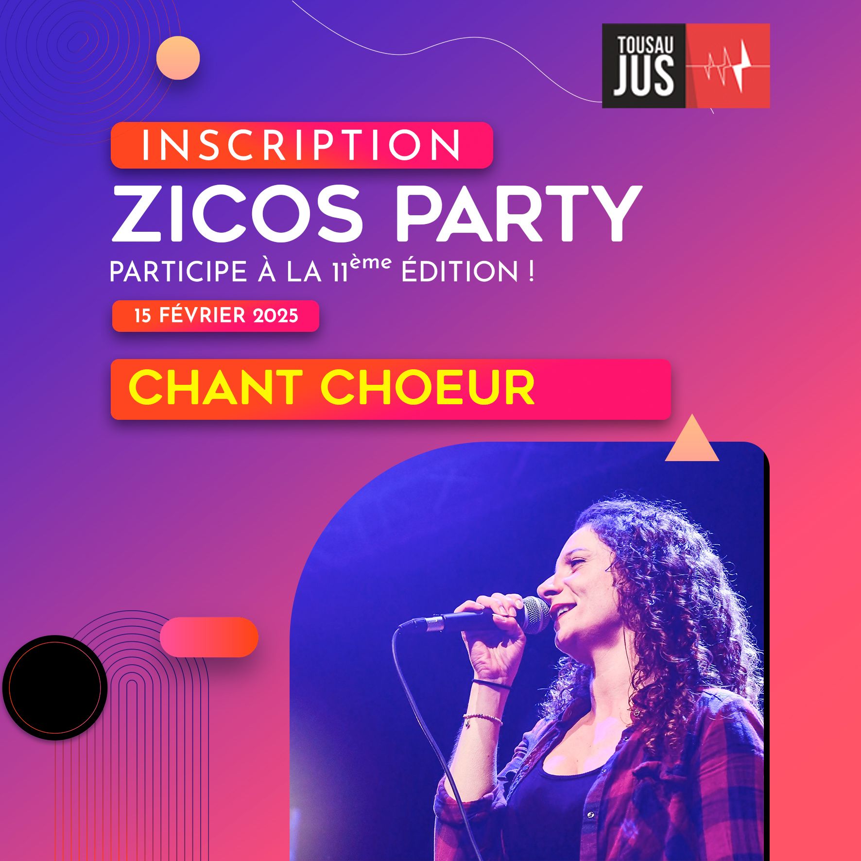 Chant choeurs - Inscription Zicos Party 15 Février 2025